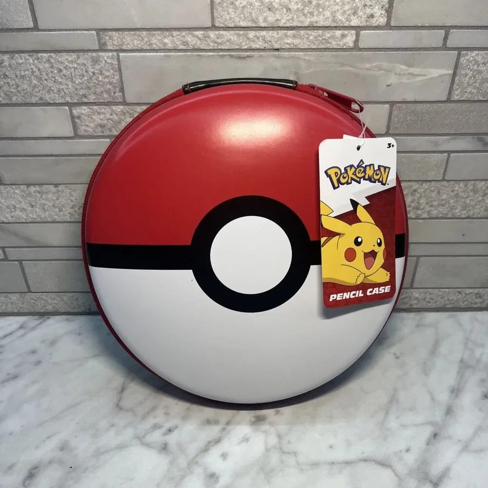 Pokemon Pokeball Pencil Case Red White Hard Zipper 8
